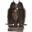 Statue érotique à système en bronze femme nue dans un hiboux - 20 cm