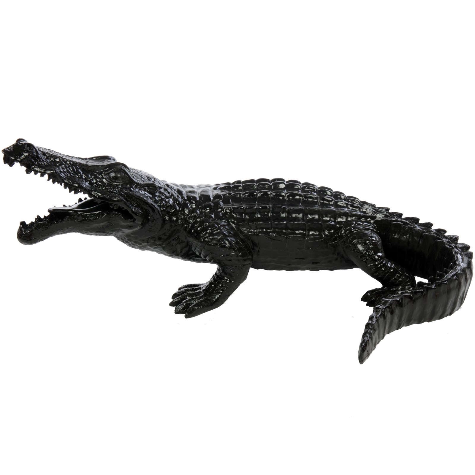 Statue CROCODILE noir en r sine 115 cm Prince D coration