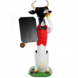 Statue Stop-trottoir tableau statue vache en résine - 177 cm