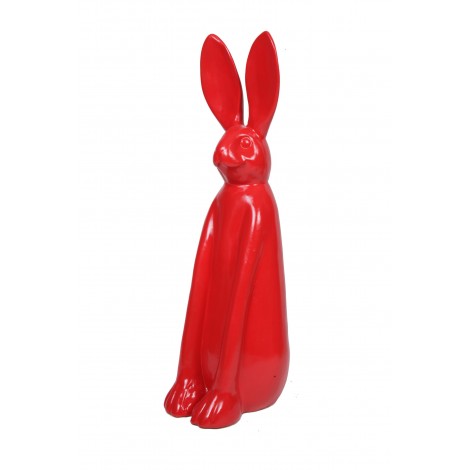 Statue en résine lapin rouge - 85 cm