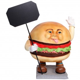 Statue Stop-trottoir en résine homme hamburger - 93 cm