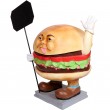 Statue Stop-trottoir XXL en résine homme hamburger - 93 cm