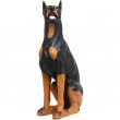 Statue doberman en résine chien assis 90 cm