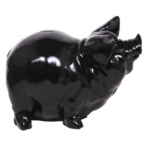 Animal décoratif de jardin Cochon assis en polyrésine hauteur 37 cm  figurine intérieur ou extérieur