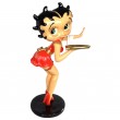 Statue en résine Betty Boop serveuse robe rouge hauteur 94 cm