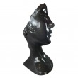 Statue visage DE FEMME XXL en résine noire bronze - 120 cm