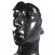 Statue visage DE FEMME XXL en résine noire bronze - 120 cm