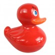 Statue Canard en résine de couleur rouge 35 cm