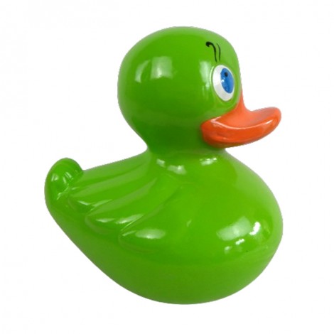 Statue Canard en résine de couleur verte 35 cm