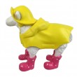 Statue en résine mouton avec vêtements de pluie et bottes fuchsia 72 cm