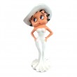 Statue en résine Betty Boop au chapeau et robe blanche 60 cm