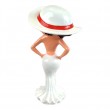 Statue en résine Betty Boop au chapeau et robe blanche 60 cm