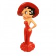 Statue en résine Betty Boop au chapeau et robe rouge 60 cm