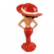 Statue en résine Betty Boop au chapeau et robe rouge 60 cm