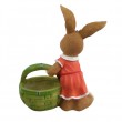 Statue en résine lapin fillette au panier jardinière 52 cm