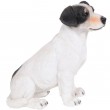 Statue en résine chien jack Russell assis noir et blanc 33 cm