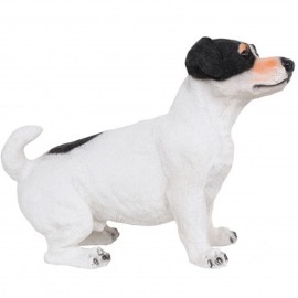 Statue en résine chien jack Russell noir et blanc 40 cm