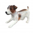 Statue en résine chien jack Russell noir et marron 38 cm