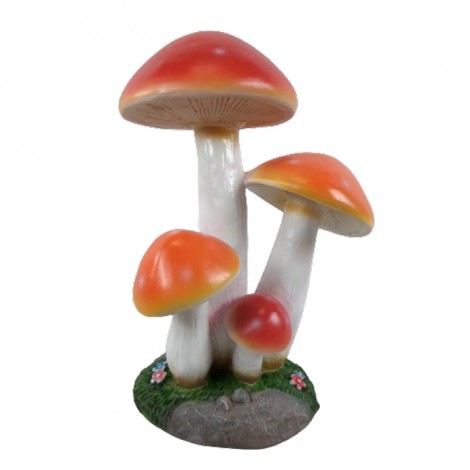 Statue en résine de plusieurs champignons hauteur 45 cm