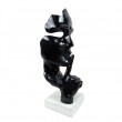 Statue en résine sur socle visage de femme noir le signe du silence 43 cm