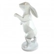 Statue XXL lapin debout blanc origami 110 cm en résine