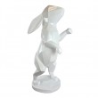 Statue XXL lapin debout blanc origami 110 cm en résine