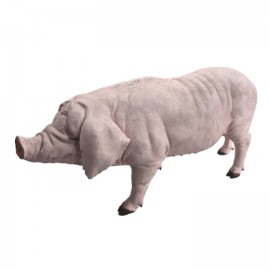 Statue en résine XXL cochon rose nature 130 cm