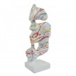 Statue en résine sur socle visage de femme design plash fond blanc le signe du silence 23 cm