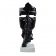 Statue en résine sur socle visage de femme design noir le signe du silence 23 cm