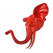 Statue en résine trophée tête d'éléphant XXL couleur rouge - 70 cm