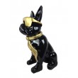 Statue bouledogue Français en résine doré et noir 60 cm