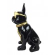 Statue bouledogue Français en résine doré et noir 60 cm