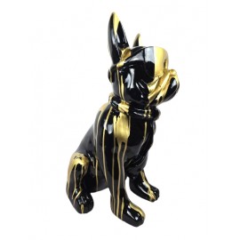 Statue bouledogue Français en résine multicolore 60 cm