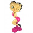 Statue betty boop en résine XXL robe de soirée fuchsia 120 cm