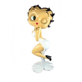 Statue betty boop en résine XXL robe de soirée blanche 120 cm