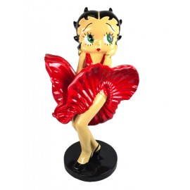 Statue betty boop en résine robe rouge Marilyn Monroe 90 cm