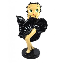 Statue betty boop en résine robe noire Marilyn Monroe 90 cm