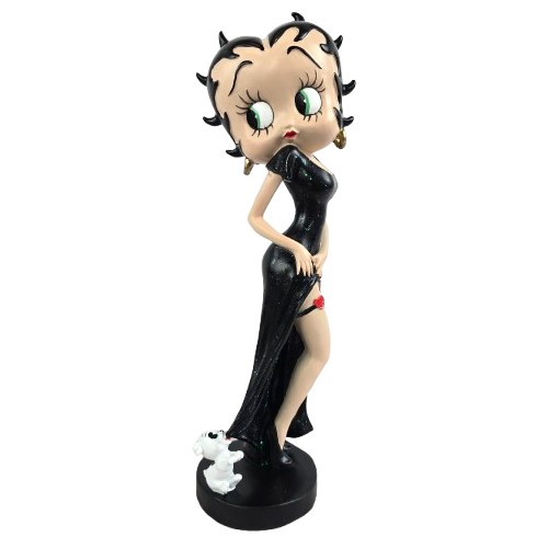 Statue Betty boop robe de soirée et chien 37 cm