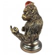 Statue gorille humoristique en résine dorée – 30 cm
